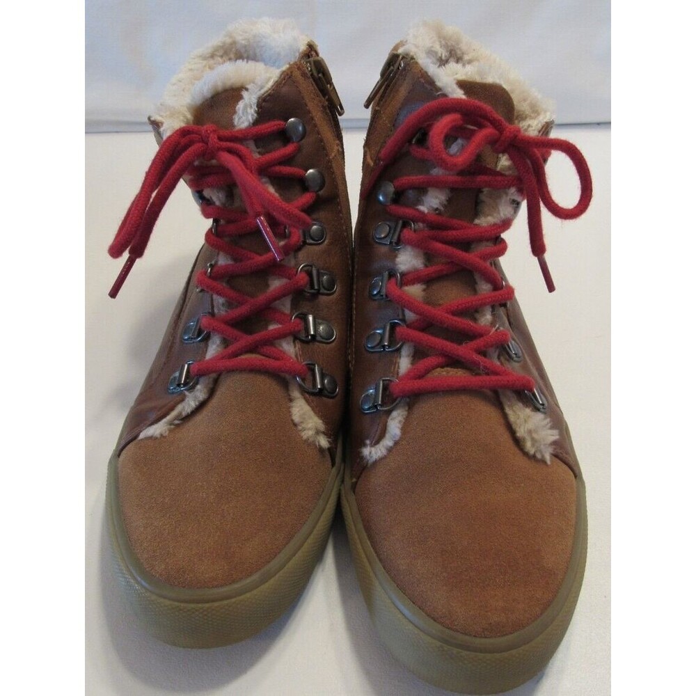American Eagle Faux Fur Lined Lace up Ankle Boots Size 9